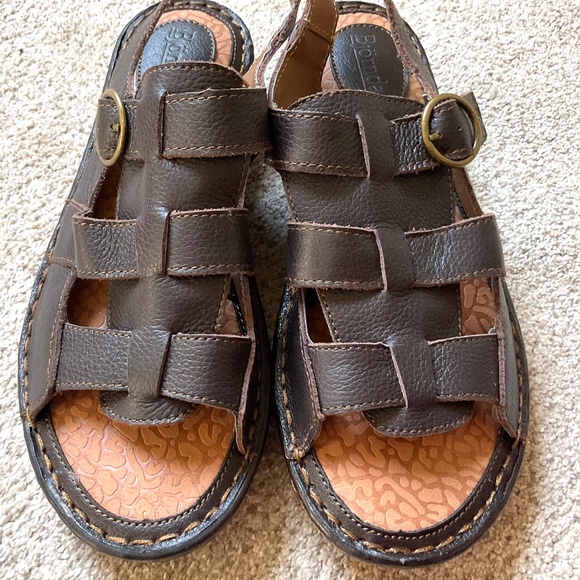 BJORNDAL BROWN LEATHER Women’s PLATFORM SANDALS SIZE 9M - Picture 14 of 14